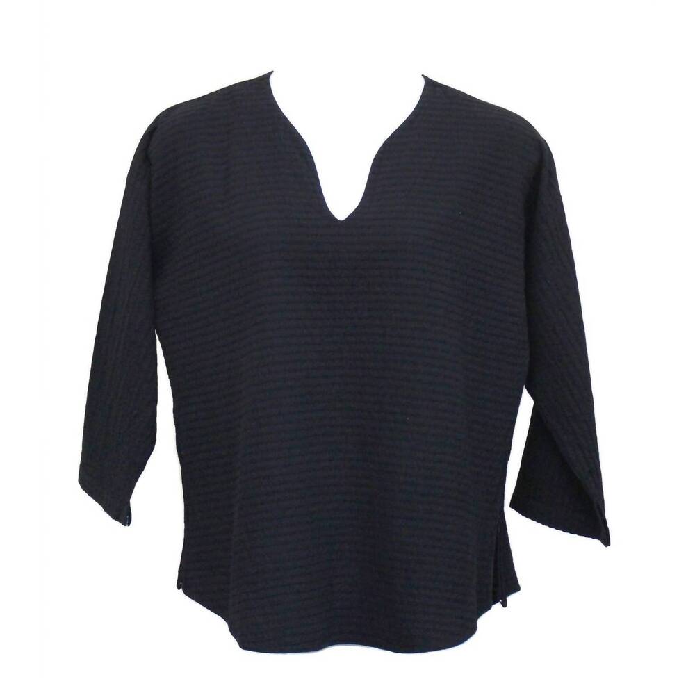 NEW ATHENA women's mirage cotton gauze top in black